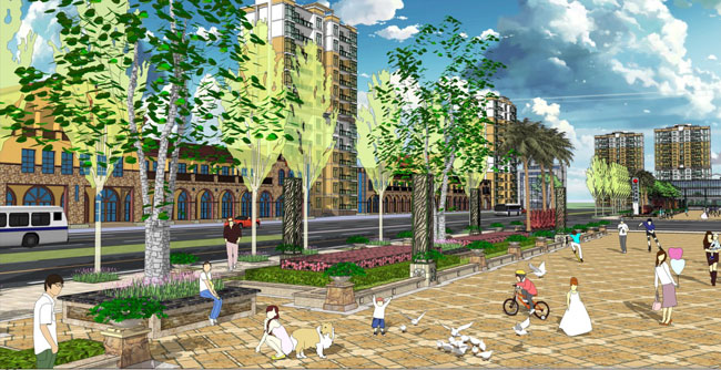 新建迎宾馆景观大道及文化休闲广场景观规划